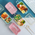 Iteryn Stackable Bento Lunch Box, Eco-Friendly Wheat Fibre Bento Box for Kids Adult, 2 Layer 3 Compartment Lunch Containers, Microwave Safe - Green