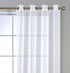 MIUCO 2 Panels White Curtains Grommet Textured Solid Sheer Curtains 84 Inches Long for Bedroom (2 x 54 Wide x 84" Long) White