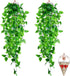 BABEIYXM Artificial Hanging Plants 2pcs Set,3.6 Feet Fake Hanging Plants Artificial Ivy Fakev Leaves,Suitable for Wall Indoor Outdoor Garden Wedding Decoration (with Basket)