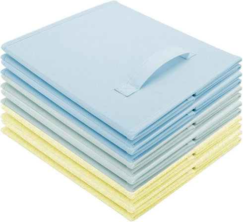 Sorbus® Foldable Storage Cube Basket Bin - Great for Nursery, Playroom, Closet, Home Organization (Multi - Blue, Light Green, Yellow, 6 Pack)