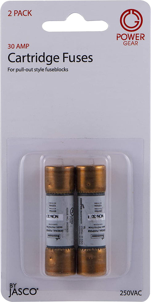 Power Gear 30-Amp Cartridge Fuses, 2-Pack, Femule Type, 30A, 250VAC, 54225