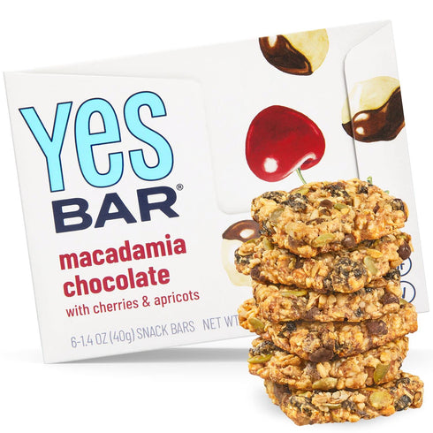 The YES Bar YES Bar – Macadamia Chocolate – Plant Based Protein, Decadent Snack Bar – Vegan, Paleo, Gluten Free, Dairy Free, Low Sugar, Healthy Snack, Breakfast, Low Carb, Keto Friendly (Pack of 6)
