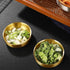 4PCS Double-Deck Mini Stainless Steel Sauce Dish, Round Seasoning Bowls, Sushi Dipping Pinch Bowl Saucers, Salad Dressing Plates for Appetizer, Side Dish, French Fries, Ketchup (3.5oz, Gold)
