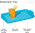 Oggi Rectangle Non Skid Rubber Grip Serving Tray, Aqua