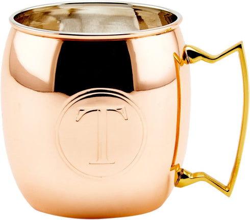 Old Dutch International Solid Moscow Mule Mug, 16-Ounce, Monogrammed T, Copper