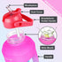 BuildLife Half Gallon Water Bottle - BPA Free Leakproof Water Jug Gradient Motivational Time Marker with Straw & Phone Holder Handle to Remind You Drink More Water