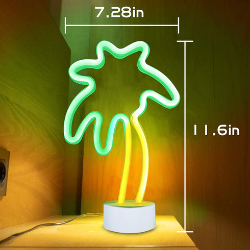 SUNYPLAY Neon Sign, Cocount Tree Led Neon Lights USB or Battery Powered LED Neon Signs for Wall Decor, Bedroom, Living Room, Bar, Party, Christmas Decorations (Cocount Tree)