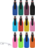 12 Pack Beer Bottle Cooler Sleeves Keep Drink Cold Zip-up Extra Thick Neoprene Insulated Sleeve Cover with Bottle Opener?12 Pack, Multi)