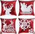 Coeufuedy Christmas Sequin Pillow Covers 18 x 18 Inch Reversible Red Sequins Pillow Case Sparkly Magic Mermaid Throw Decorative Pillowcase (Red-4 Pieces)
