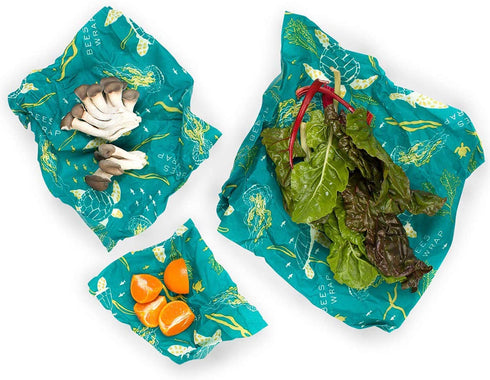 Bee's Wrap - Assorted 3 Pack - Made in The USA with Certified Organic Cotton - Plastic and Silicone Free - Reusable Beeswax Food Wraps in 3 Sizes (S,M,L)