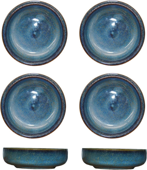 Colias Wing 3.5 Inch Vintage Style Kiln Glazed Ceramic Side Dishes Korean Bowls Seasoning Dishes Soy Dipping Sauce Dishes-Set of 6