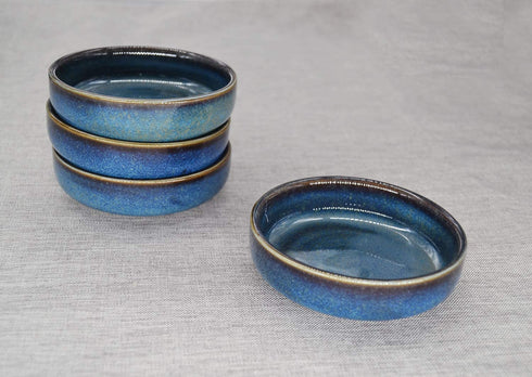 Colias Wing 3.5 Inch Vintage Style Kiln Glazed Ceramic Side Dishes Korean Bowls Seasoning Dishes Soy Dipping Sauce Dishes-Set of 6
