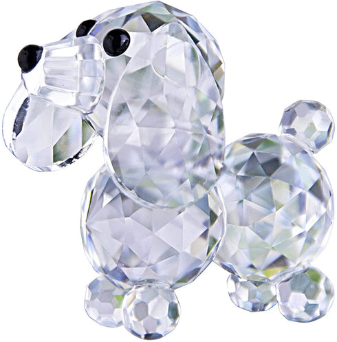 H&D Crystal Cute Dog Figurine Collection Cut Glass Ornament Statue Animal Collectible