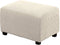 Ottoman Cover Slipcover Rectangle Fit Length 33"-38" Footrest Sofa Slipcovers Stool Cover Footstool Protector Covers Feature Stretch Thick Soft Jacquard Fabric Removable Washable - Natural
