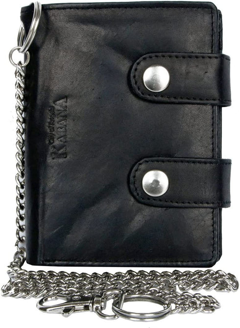 Men's Biker's Wallet Kabana with 18 Inches (45 cm) Long Metal Chain to Hang