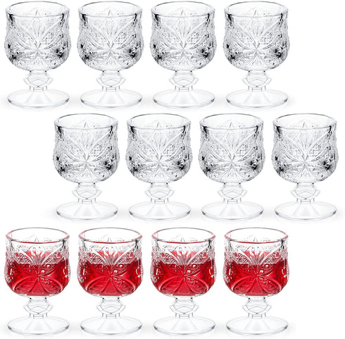 12 Pieces Shot Glasses with Base Clear Cordial Glasses 1.7 Oz Crystal Glasses Crystal Shot Glasses Mini Beer Cognac Glasses Round Sherry Glasses for Liqueur Tequila Whiskey Drinking After Dinner Drink