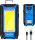 WARSUN LED Work Light Rechargeable, Magnetic COB Portable Worklights, 40w 1500 Lumens,Metal Hanging Hook 3 Lighting Modes, Job Site Lighting for Car Repairing,Camping,Hunting (Blue)