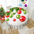 VVA Round Christmas Tablecloth - New Year Colorful Xmas Balls Snowflake Baubles Ornaments Circle Tablecloths Christmas Table Cloth Winter Season - for Gatherings Christmas Holiday Dinner Party 50 Inch