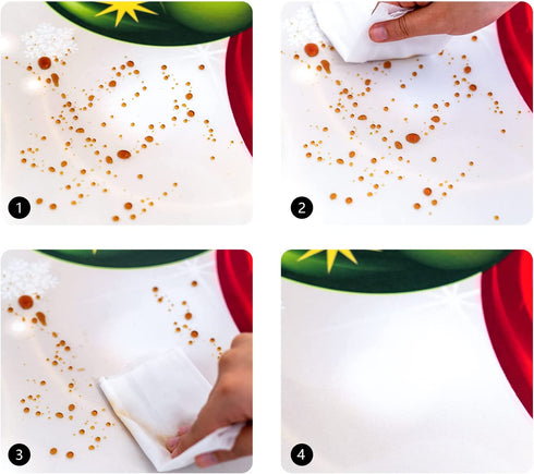 VVA Round Christmas Tablecloth - New Year Colorful Xmas Balls Snowflake Baubles Ornaments Circle Tablecloths Christmas Table Cloth Winter Season - for Gatherings Christmas Holiday Dinner Party 50 Inch
