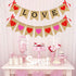 Valentines Day Decorations, Burlap Love Banner with Heart Garland Valentine's Day Banner for Wedding Anniversary Engagement Decorations, No DIY