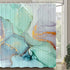 Teal Shower Curtain, Watercolor Teal Turquoise Abstract Shower Curtain Mint Green Marble Bath Curtain Turquoise Shower Curtain Ombre Teal Marble Shower Curtain Set with Hooks, 70*72 Inches