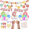 CNsoyee Donut Grow Up Party Decoration Kit, Donut Party Supply with Tattoo Sticker Banner Latex Foil Confetti Balloon Swirl Cake Topper Happy Birthday Garland