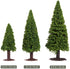 Wakauto 15pcs Model Trees, Green Scenery Landscape Cedar Trees with Base, Accssory Green Mini Tree Set, Lonely Bunch of Trees DIY Landscape Tribe