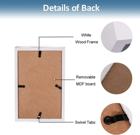 UMICAL Adventure Fund Box 6x9 Inch White Shadow Box Frame Display Case Decorative Wooden Money Savings Bank Travel Fund Box Memory Box for Keepsakes
