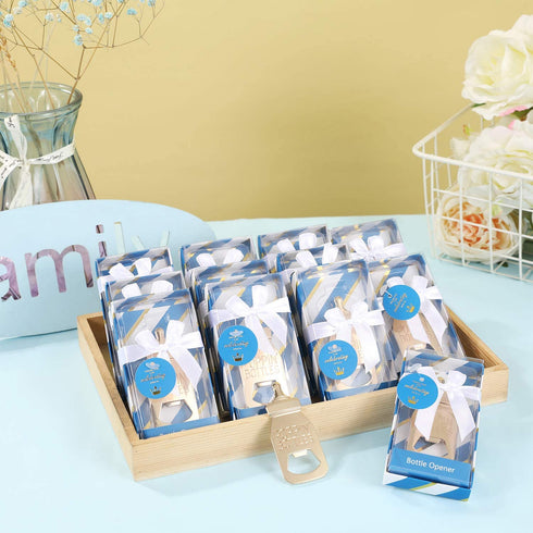 12 Pcs Royal blue Prince Baby Shower Favors for Boy,POPPINS'BOTTLE bottle opener Baby Shower Favor For Guests Boy Baby Shower Decoration Goodiebag Supplies,Baby Shower Souvenirs (Royal Blue, 12)
