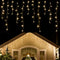WATERGLIDE 360 LED Christmas Iciclelights Outdoor Dripping Ice Cycle String Light, 29.5ft 8 Modes Curtain Fairy Lights with 60 Drops, Indoor Xmas Holiday Wedding Party Decorations, Warm White
