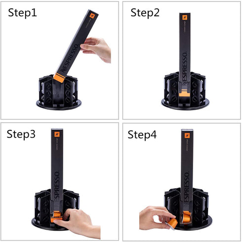 Flagship Nespresso Originalline Pod Holders Nespresso Capsules Dispenser Holder Storage Stand Carousel Capsules Rack (60 Pods)