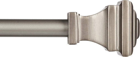 Kenney 5/8" Fast Fit Milton Easy Install Curtain Rod, Pewter, 66"-120"