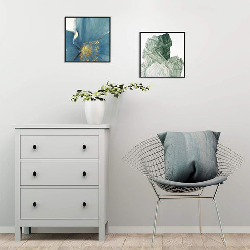 AUEAR, 12x12 Aluminum Wall Mounting Photo Frame with Ivory Mat for 8x8 Pictures Includes Sawtooth Hangers, Spring Clips Real Glass (Black)