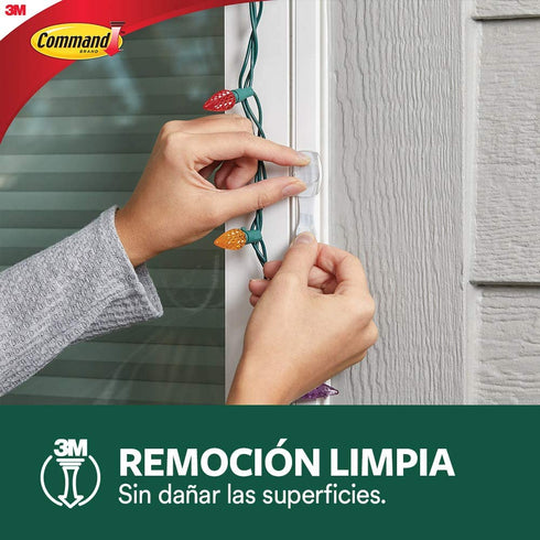 Command Outdoor Light Clips, 16 clips, 20 strips, Water-Resistant Adhesive (17017CLR-AWES)