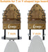 TJ.MOREE Ironing Board Hanger Wall Mount - Laundry Room Iron and Ironing Board Holder,Oak Iron Holder and Detachable Ironing Board Holder Hooks Provincial Stain Suitable for T&Y Shaped Ironing Boards