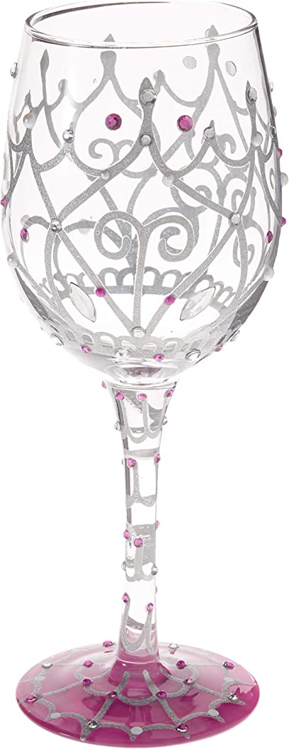 Lolita My Tiara Artisan Painted Wine Glass Gift