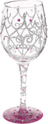 Lolita My Tiara Artisan Painted Wine Glass Gift