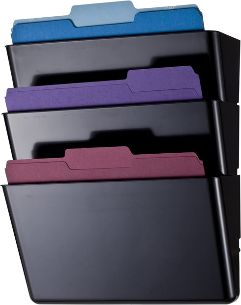 Officemate 26092 Letter Size Wall File, Recycled, 13 W x 4-1/8 D x 14-1/2 H, Black