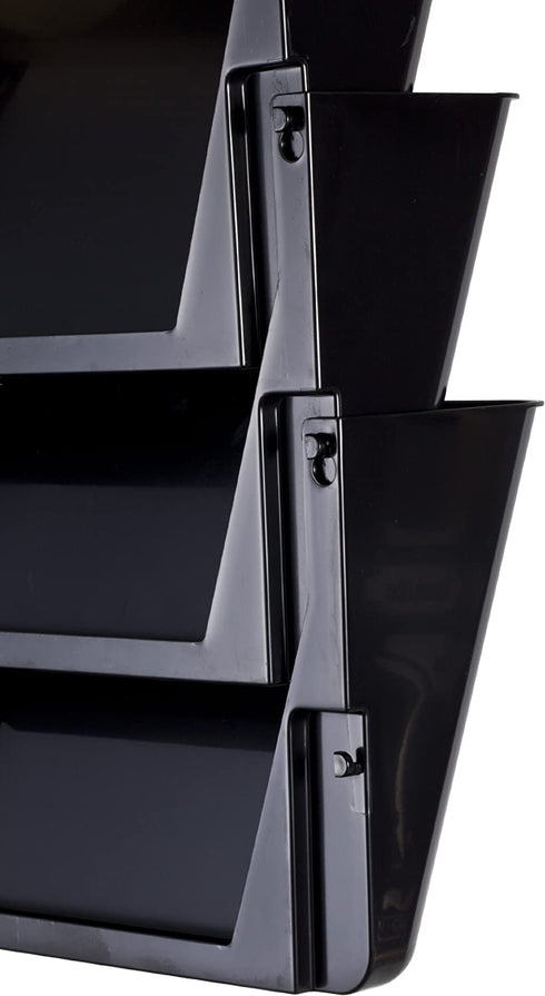 Officemate 26092 Letter Size Wall File, Recycled, 13 W x 4-1/8 D x 14-1/2 H, Black