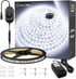 Onforu White LED Strip Lights, 32.8ft Super Bright Dimmable Tape Light Kit, 600 LEDs Daylight Bright Christmas Rope Light, Flexible Strip Lighting 6000K for Mirror, Under Cabinet, Home, Bedroom