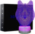 3D Lamp Animals Wolf Night Light Touch Table Desk Lamps 7 LED Colors Changing Lighting Wolf Shape Acrylic Table Desk Bedroom Decoration Cool Gifts Ideas Birthday Xmas (Animals Wolf)