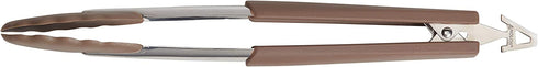 Anolon SureGrip Dishwasher Safe Nonstick Locking Cooking Tongs Set/Salad Serving Tools, 9 Inch and 12 Inch, Bronze Brown