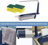 Updated Telescopic Sink Holder Storage Rack Adjustable Length Drainer Sink Storage Rack Holder Storage Sponge Soap Holder with Dishcloth Hanger Expandable Storage Drain Basket for Home Kitchen (Blue)