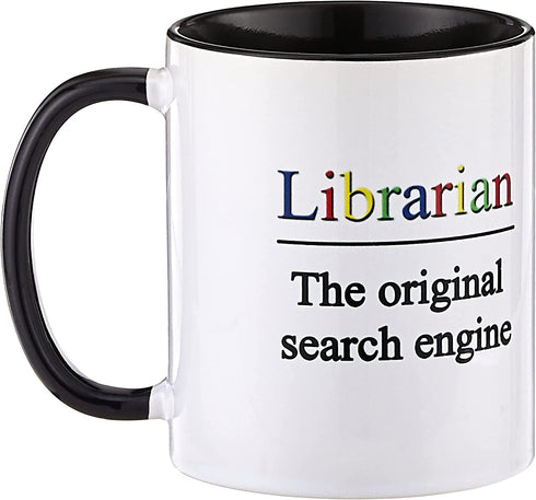 3dRose Librarian The Original Search Engine Mug, 1 Count (Pack of 1), Black