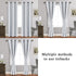 ROSETTE Greyish White Blackout Curtains with Tiebacks - Thermal Insulated, Light Blocking and Noise Reducing Grommet Drapes for Bedroom and Living Room, Set Off 2 Curtain Panels, 42 x 84 Inches Long