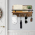 AilyHooms Key Holder Wall Mounted Mail Holder with 10 Hooks and 2 Wooden DIY Keychains - Wooden Decorative Key Hanging Rack Mail and Key Organizer Rustic Wall Shelf Decor, 12'' x 7'' x 3''