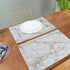 One Bear Marble Placemats White and Gold Texture Placemat Table Mats Non Slip Heat Resistant Placemats for Dining Table Kitchen Holiday Party Set of 6
