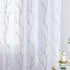 Lazzzy Sheer Curtains for Bedroom 84 Inch Length Floral Embroidered White Sheers for Living Room Embroidery Voile Grommet Window Curtain Panels Set 2 Pcs