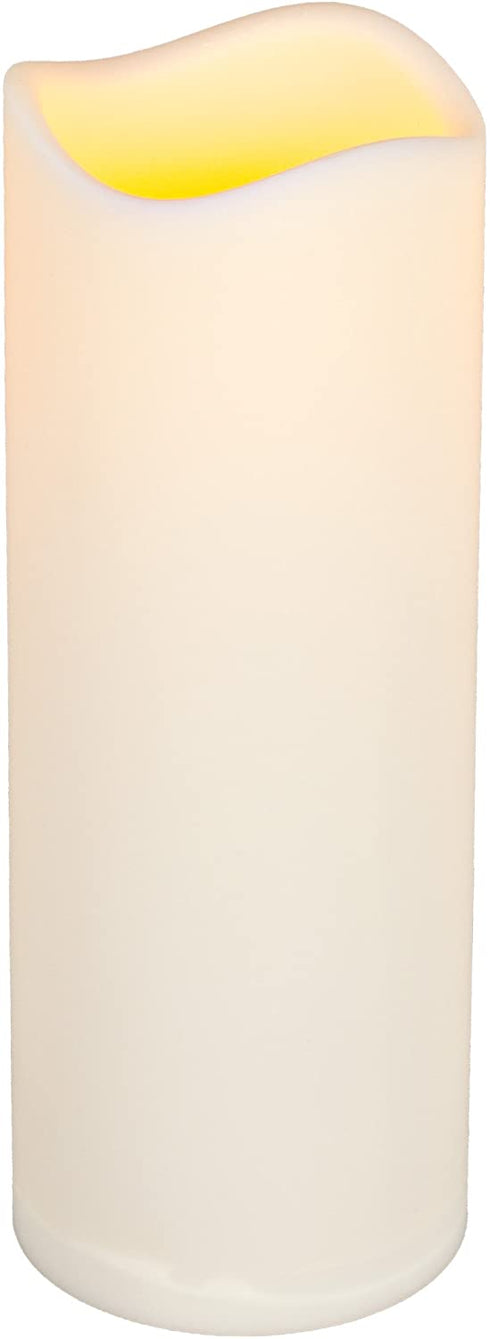 Everlasting Glow LED Indoor/Outdoor Candle With Timer, Bisque, 8" Tall X 3" Diameter