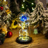 Galaxy Rose, Gifts for Mom LED Lights Everlasting Crystal, Beauty and Beast Rose, Rose in Glass Dome Galaxy Rose Flower Gift for Anniversary Valentines Girlfriend Wife Women, Birthday, Christmas